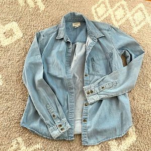 Forever21 Chambray Button-front Shirt - size Small